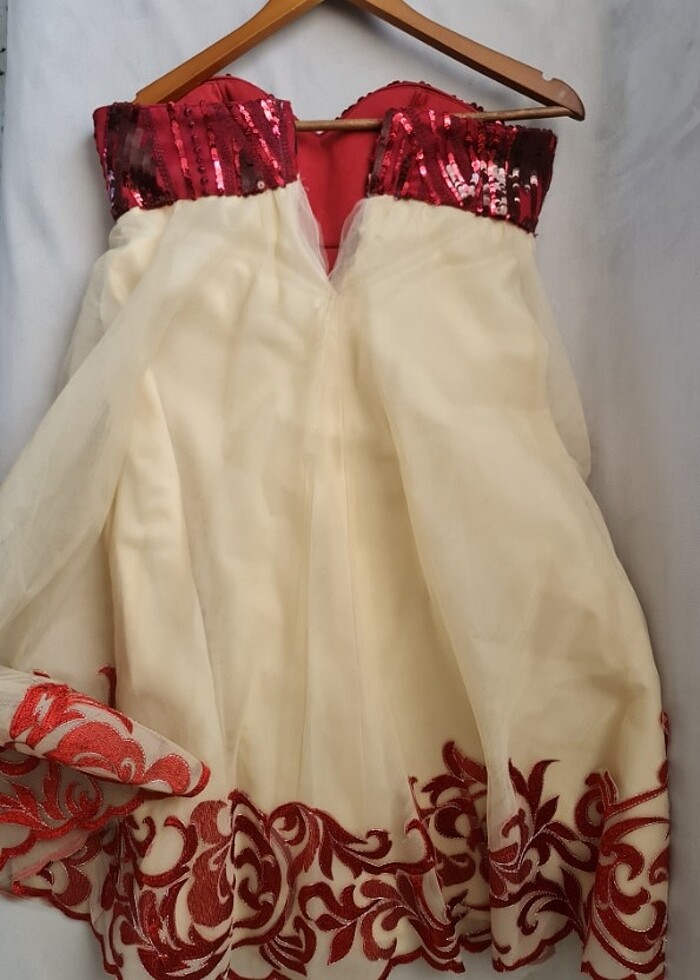 Payetli dantelli elbise - Görsel 2