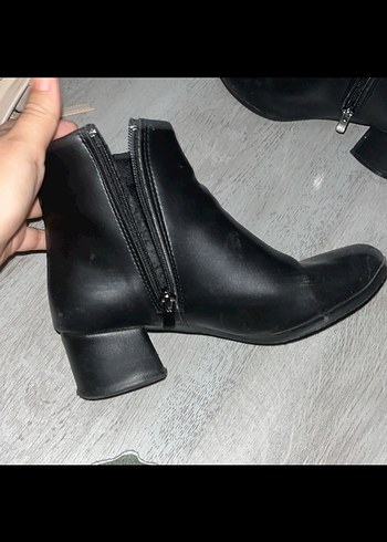 36 Beden siyah Renk Siyah Deri Stiletto Topuklu Bot