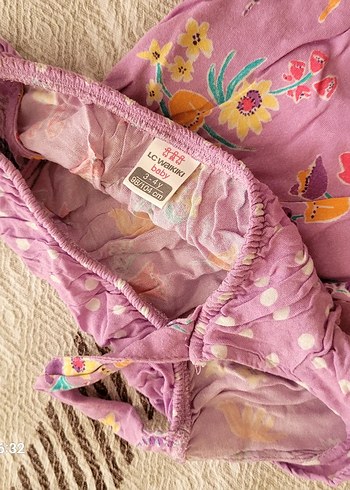 24-36 Ay Beden Kız Çocuk Pembe Fırfırlı Tulum