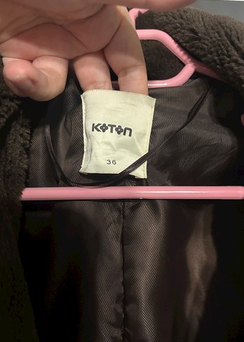 Kahverengi Kürklü Midi Koton Kaban - Görsel 2