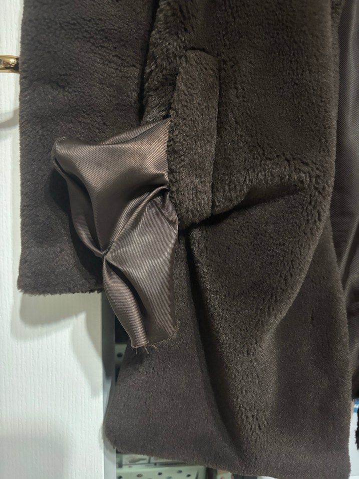 Kahverengi Kürklü Midi Koton Kaban - Görsel 4