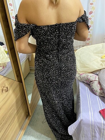 Siyah taşlı abiye - Görsel 3