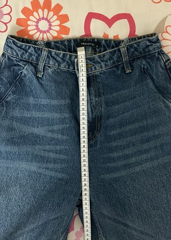 xs Beden mavi Renk Kadın Mavi Bol Kesim Denim Jean
