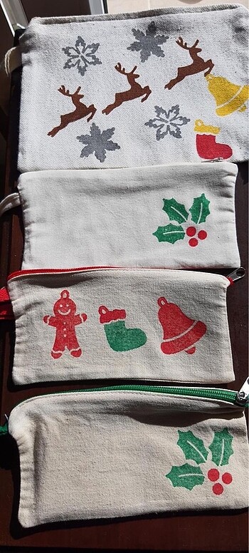 Bez kalemlik renkli fermuarlı 21*10 cm - Yılbaşı