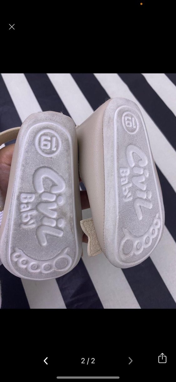 Kız Çocuk Bej Fiyonklu Babet Ayakkabı - Görsel 2