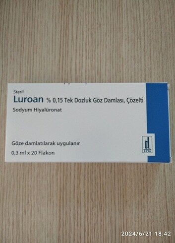 Luroan ( Göz kuruluğu tedavisinde) 