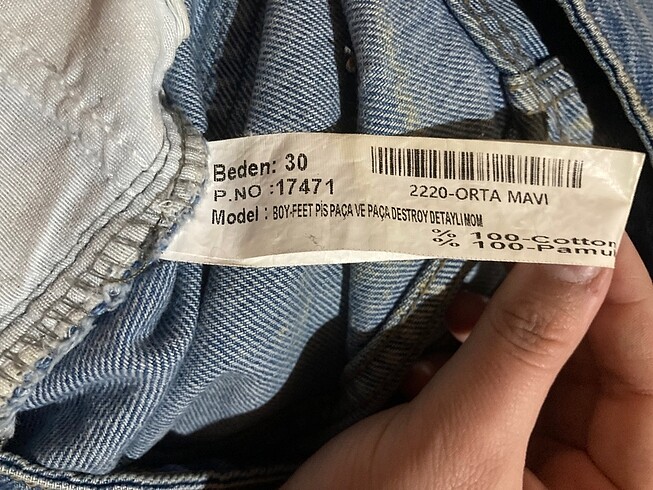 30 Beden mavi Renk Kadın Kot Pantolon