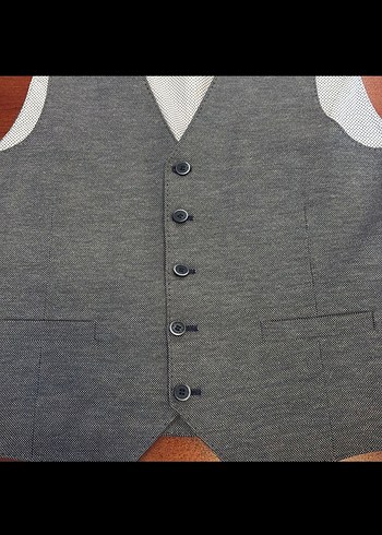 Avva 48 beden 6 drop Düğmeli Gri Erkek Yelek - Görsel 2