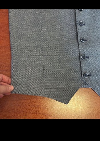 Avva 48 beden 6 drop Düğmeli Gri Erkek Yelek - Görsel 4