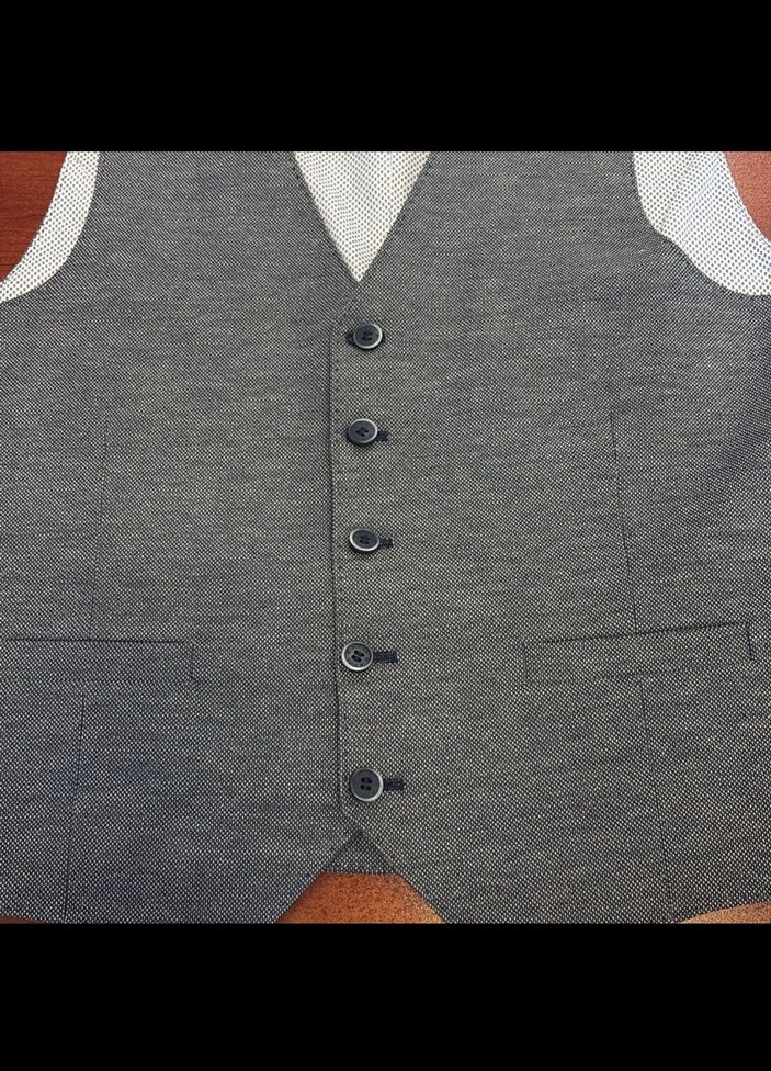 Avva 48 beden 6 drop Düğmeli Gri Erkek Yelek - Görsel 2