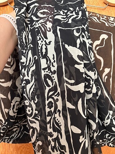 Siyah Beyaz Pareo - Görsel 5