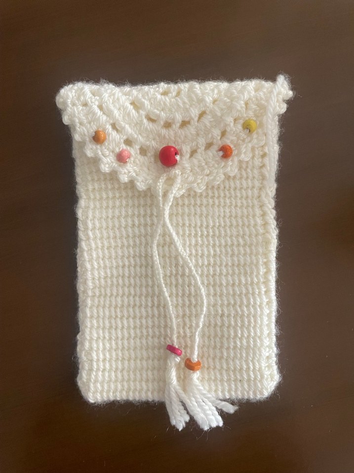 Nakışlı Beyaz telefon çantası - Görsel 2