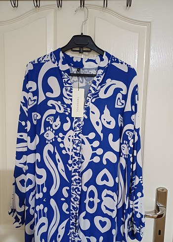 Uzun Kol Bohem Renkli Kadın Elbise - Görsel 6