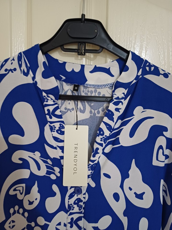 Uzun Kol Bohem Renkli Kadın Elbise - Görsel 5