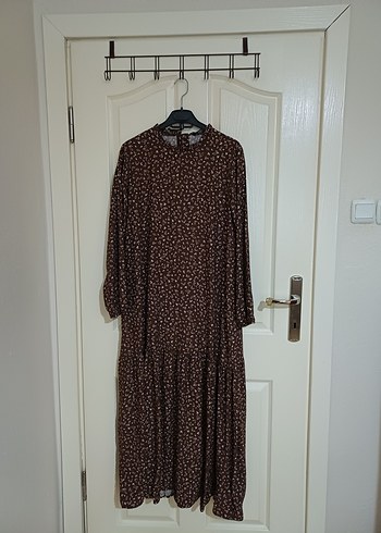 Kadın Kahverengi Uzun Bohem Elbise - Görsel 2