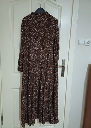 Kadın Kahverengi Uzun Bohem Elbise - Görsel 5