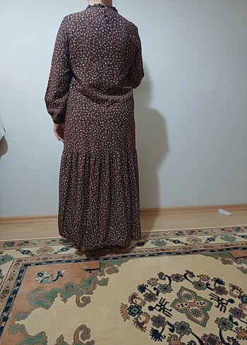 Kadın Kahverengi Uzun Bohem Elbise - Görsel 9