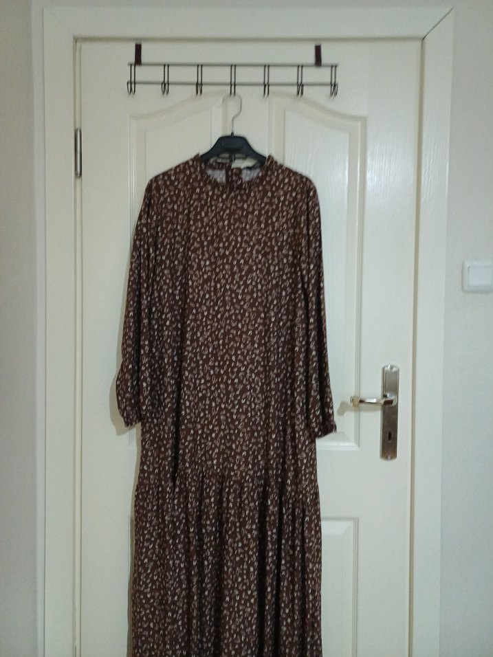 Kadın Kahverengi Uzun Bohem Elbise - Görsel 3