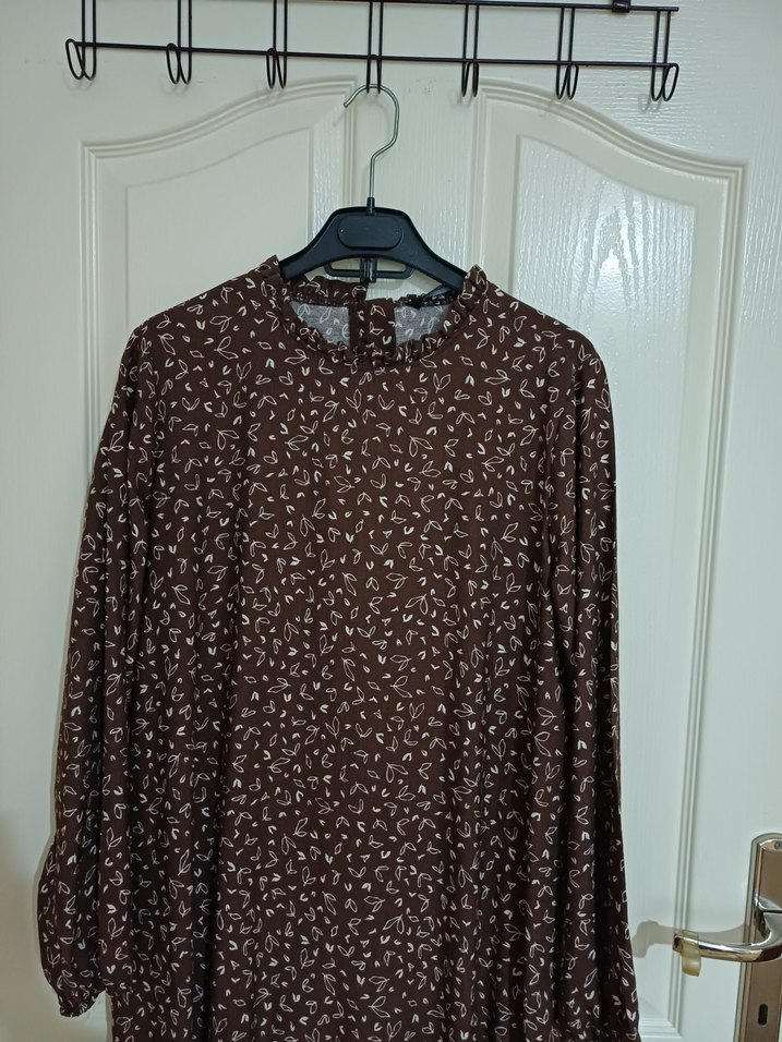 Kadın Kahverengi Uzun Bohem Elbise - Görsel 4