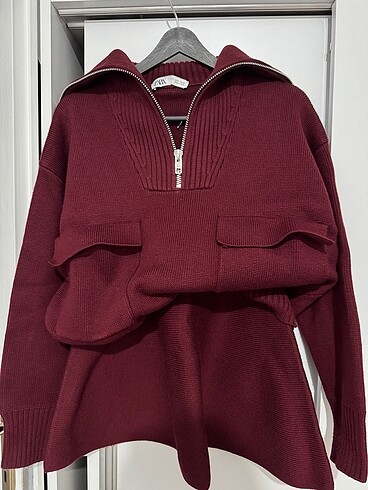 Zara Bordo Triko Takım