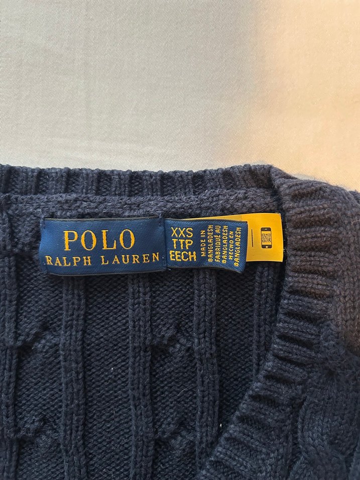 Polo Ralph Lauren Lacivert V Yaka Triko Kazak — görsel 2/3