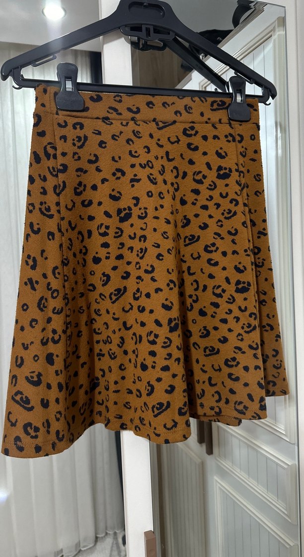 Leopar Desenli Mini Etek - Görsel 2