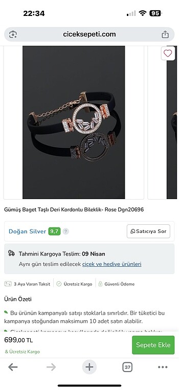 Gümüş deri kordonlu bileklik sıfır kullanılmadı
