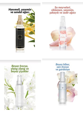 Avon vücut spreyleri- Çiçek ve Odunsu Kokular