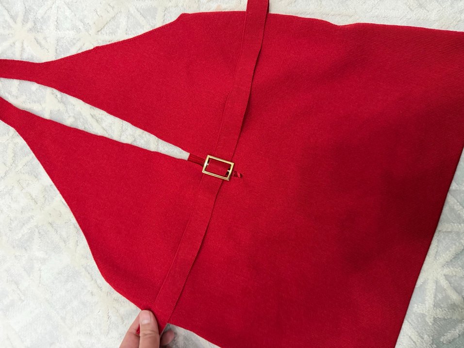 Kırmızı triko üst - Görsel 5