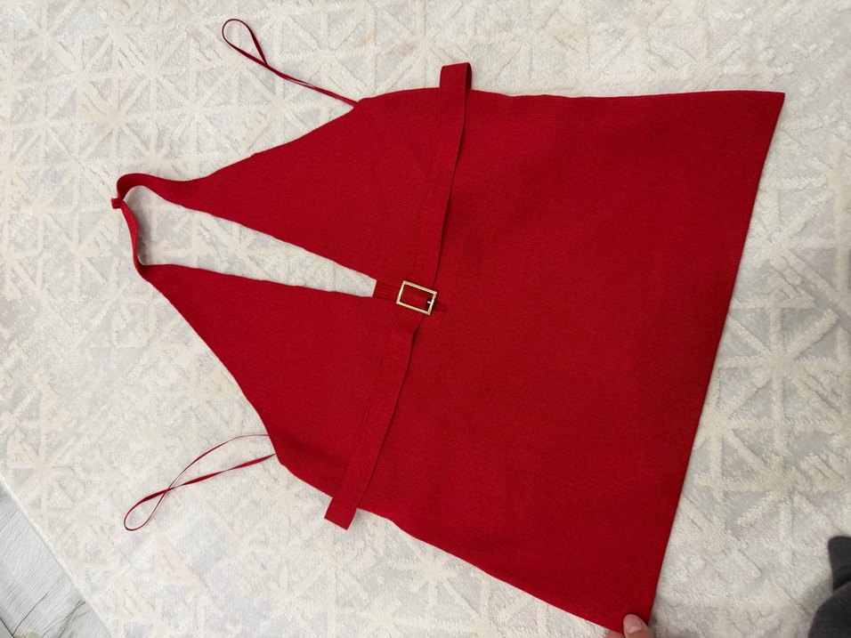 Kırmızı triko üst - Görsel 2