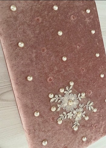 İnci İşlemeli Pembe makyaj takı sandğı - Görsel 4