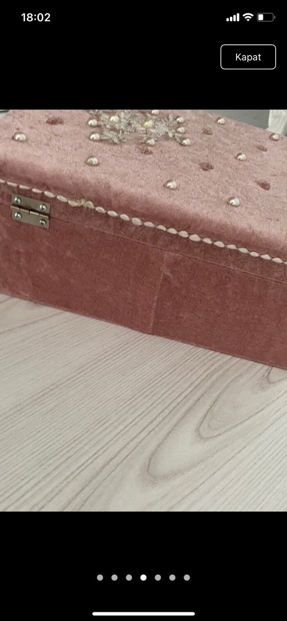 İnci İşlemeli Pembe makyaj takı sandğı - Görsel 3