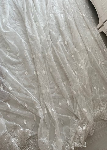 Beyaz Nakışlı tül ve 2 adet fon perde - Görsel 6