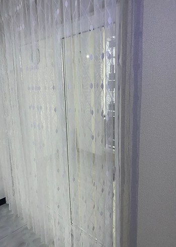 Beyaz Nakışlı tül ve 2 adet fon perde - Görsel 20