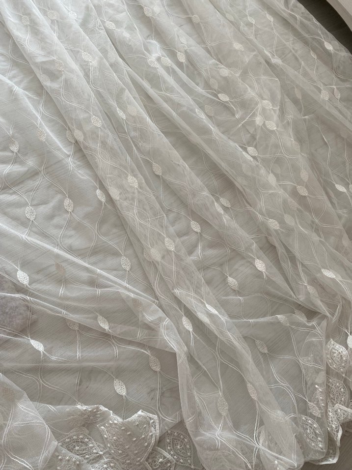 Beyaz Nakışlı tül ve 2 adet fon perde - Görsel 5