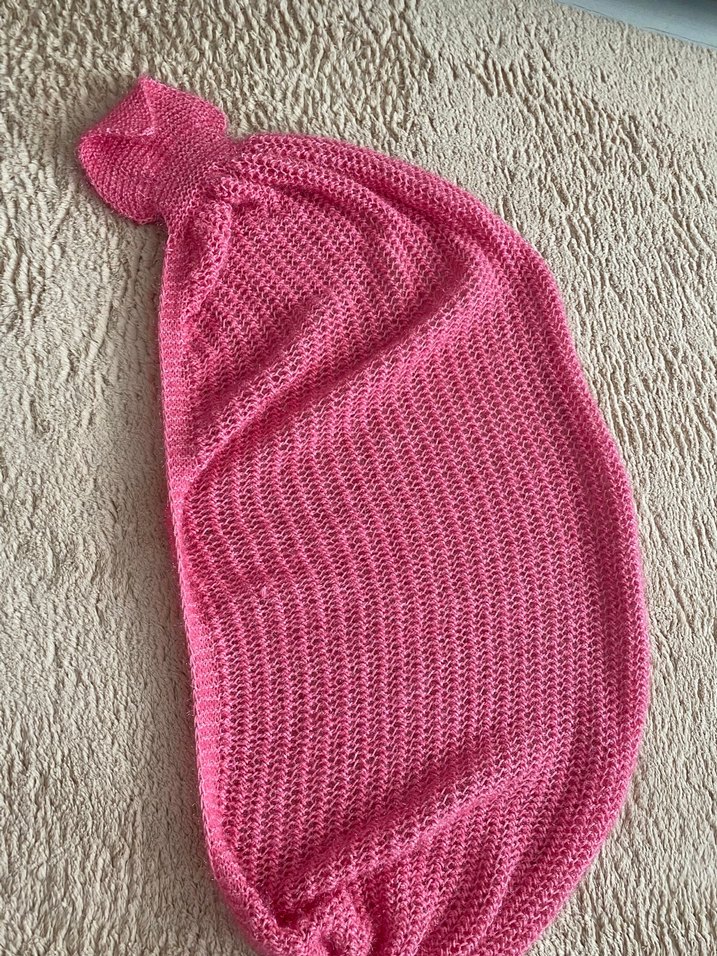 Pembe Örgü Kadın Şal - Görsel 2