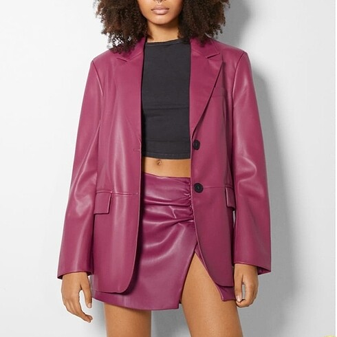 Bershka deri Blazer