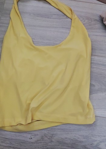 2K Canli Sari Minimal Halter Top