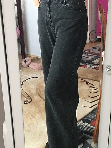 siyah yüksek bel wide leg jeans