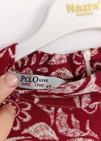 Bordo Uzun Kollu Vintage Kadın Elbise - Görsel 7