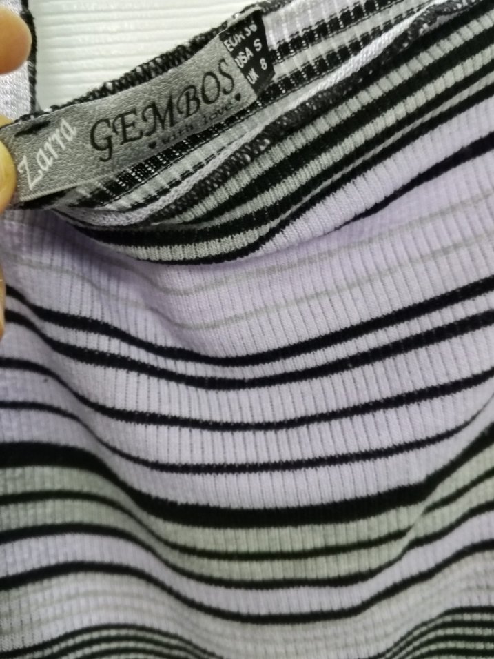 Kısa Kollu, Kayık Yaka, Pilili Mor Bluz - Görsel 3