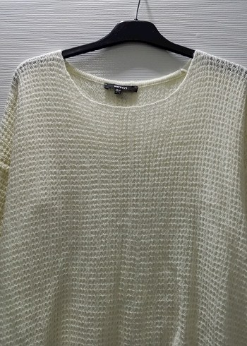 Kadın Beyaz Örgü Salaş Triko - Görsel 3