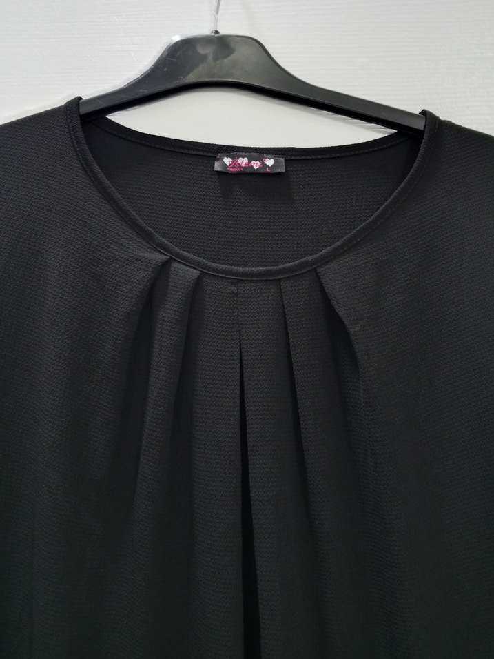 Siyah Uzun Kollu V Yaka Tunik - Görsel 3