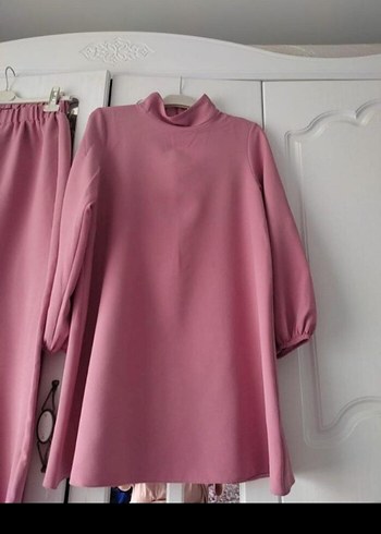 Pembe Uzun Kollu Kadın Tunik - Görsel 2