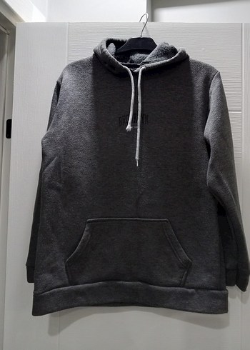 Gri Kapüşonlu Rahat Kesim Sweatshirt - Görsel 3