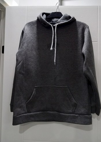 Gri Kapüşonlu Rahat Kesim Sweatshirt - Görsel 2