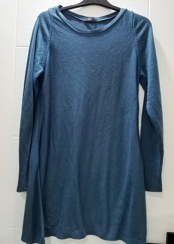 Lacivert Keten Uzun Kollu Tunik - Görsel 2