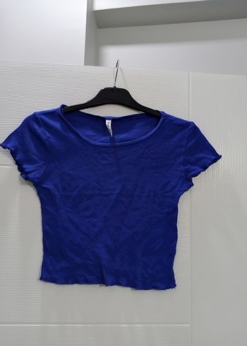 Lacivert Kısa Kollu Basic Kadın Tişört - Görsel 2