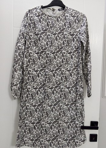 Uzun Kollu Gri Yılan Desenli Tunik - Görsel 2