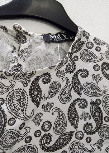 Uzun Kollu Gri Yılan Desenli Tunik - Görsel 3